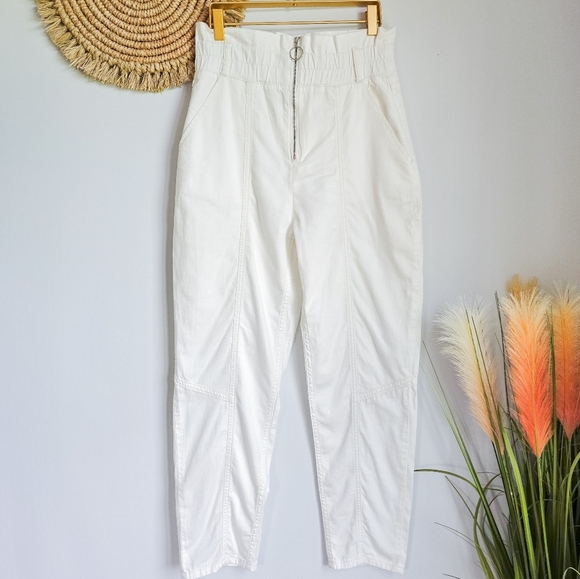 BA&SH, New, OMNY High Waisted Off White Zip Front Carrot Trouser Pants Size 0 - Picture 13 of 13